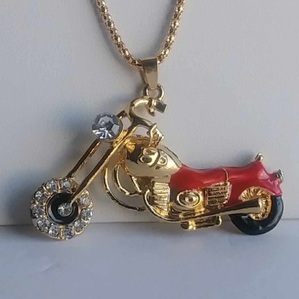 Red Motorcycle Pendant Nwt